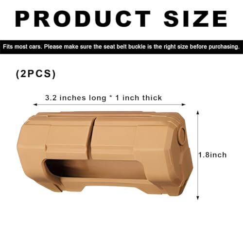 2 PCS Car Seat Belt Buckle Covers, Anti-Scratch Silicone Auto Seatbelt Clips Protector, Universal Seat Belt Buckle Protective Sleeve for SUVs Vans Trucks, Car Accessories (Brown) - color: Brown