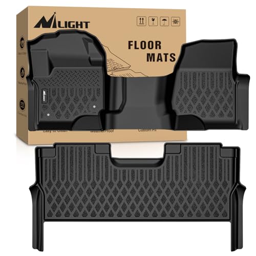 Nilight TPE Floor Mats for Ford F250 F350 F450 F550 Super Duty Crew Cab Bench Seat 2017 2018 2019 2020 2021 2022 2023 2024 2025 2026 All Weather Custom Fit Heavy Duty Floor Liners - color: 2017-2026 Ford F250 F350 F450|Crew Cab Bench Seat