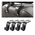 Car Back Seat Headrest Hooks, 4 Pack Black Stylish Back Seat Hanger for Car Handbag Clothes Coats Grocery Bags, Car Interior Accessories (Black2) - color: Black2