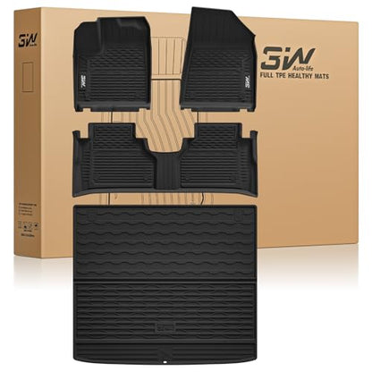 3W Floor Mats & Cargo Liner Fit Nissan Murano 2025 2026, All Weather TPE Non-Slip Custom Fit Floor Liners Set for Murano, Heavy Duty Automotive Protection Full Set Car Mats & Trunk Mat, Black - size: 7.Murano|25|Floor Mats & Cargo Liner