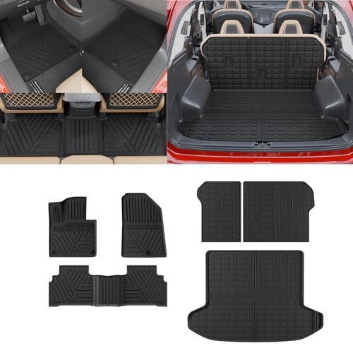 Floor Mats Compatible with 2023 2024 2025 2026 Kia Sportage Cargo Mat Cargo Liner TPE All Weather Back Seat Cover Protector 2025 Sportage Accessories (Trunk Mat+Backrest Mats+Floor Mats) - style: For Kia Sportage 6pcs | 2023-2026