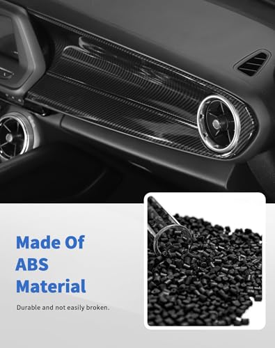 4PCS Carbon Fiber Center Console Gear Shift Panel Trim Cover Gear Shift Panel Trim Cover Cup Holder Frame Interior Decoration Kit Accessories fit for Chevrolet Camaro 2016-2022