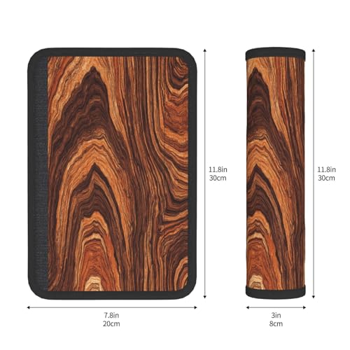 Wood Steering Wheel Cover Elastic Non-Slip Car Steering Wheel Covers with Seat Belt Shoulder Pad for Women Men - color: Wood