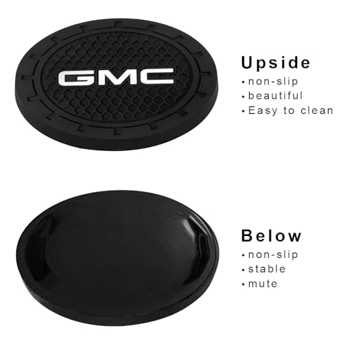 Car Cup Holder Coaster for GMC Recessed Silicone Cupholder Coaster Interior Accessories 2.75in 2Pieces Black - color: Black-a8