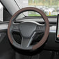 Nappa Leather Steering Wheel Cover,Universal Fit 15 Inch-Premium Non-Slip Breathable Comfort Grip for Cars Trucks SUVs,Anti-Slip Durable Interior Upgrade Cocoa Brown - color: Cocoa Brown