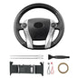 Hand-Stitch Steering Wheel Cover with Microfiber Leather & Carbon Fiber Leather Fit for Toyota Prius V 2012 2015/Prius C 2012 2015 2017/Prius 2010 2012/Prius Plus Prius Plug-in Hybrid 2013 - size: Carbon Fiber + Microfiber