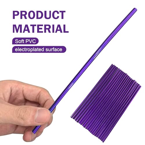 20PCS Car Vent Outlet Trim, Bendable Air Conditioner Vent Decoration Strip, Universal Auto Air Oulet Strips, for Most Vehicles (Purple)