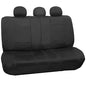 FH Group Waterproof Neoprene Car Seat Covers Rear Set– Universal Fit Split Bench Back Seat Cover, Durable Automotive Seat Protector for Cars, SUVs & Vans, Black/Black - color: Black, style: Rear Set