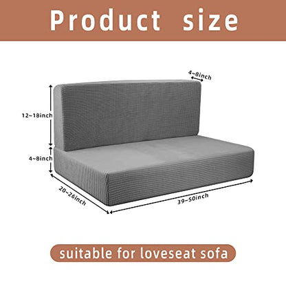 Sfcddtlg RV Dinette Cushion Covers - Grey Stretch Dinette Seat Covers - Washable Loveseat Slipcovers for Camper Car Bench Seats (2 Backrest & 2 Bench Covers)