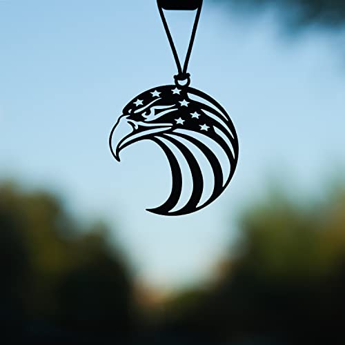 Rear View Mirror Accessories - Car Mirror Hanging Accessories - Car Pendant, Car Charms Ornament - Swinging Ornaments Cars Accessory for Men and Women Hanger - Black (Patriotic American Eagle) - style: Patriotic American Eagle