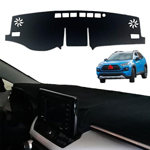 Dash Cover Fit for Toyota RAV4 2019-2024 2025 Dashboard Cover Dashboard Carpet Sunshield Protector Interior Accessories Dash Mat Pad(Black) - color: Black Edge