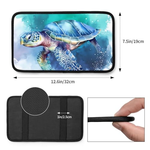 Universal Car Center Console Cushion Pad, Ocean Sea Turtle Green Soft Waterproof Car Center Console Cover Auto Armrest Seat Box Cover Protector for Most Vehicle SUV Truck Car - color: Ocean Sea Turtle Green