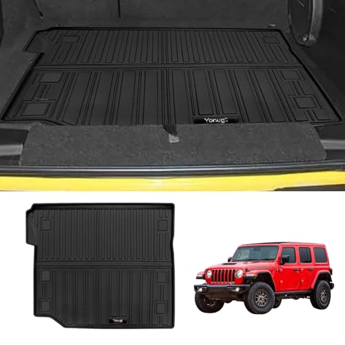 Custom for 2018-2025 2026 Jeep Wrangler JL 4 Door Accessories Cargo Mats Trunk Liner All Weather TPE Protection Mat (Not fit 4XE Or JK)