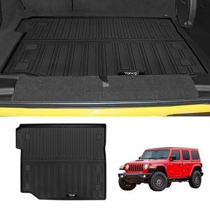 Custom for 2018-2025 2026 Jeep Wrangler JL 4 Door Accessories Cargo Mats Trunk Liner All Weather TPE Protection Mat (Not fit 4XE Or JK)