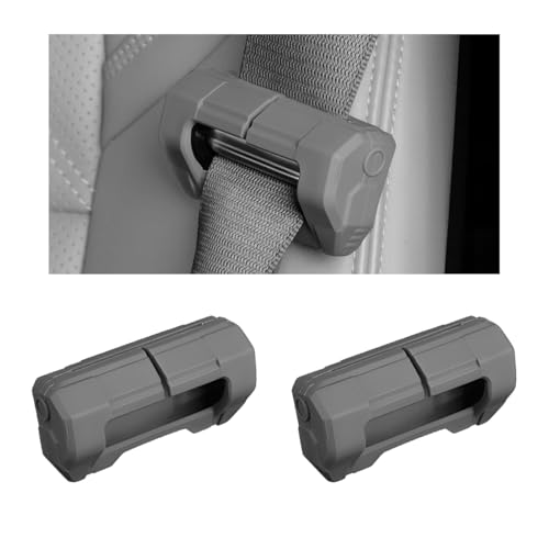 2 PCS Car Seat Belt Buckle Covers, Anti-Scratch Silicone Auto Seatbelt Clips Protector, Universal Seat Belt Buckle Protective Sleeve for SUVs Vans Trucks, Car Accessories (Gray) - color: Gray
