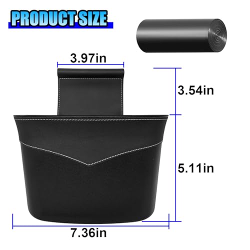 Mini Car Trash Can - Leak-Proof Hanging Car Garbage Can Auto Trash Bag Organizer - Small Garbage Bin Container Vehicle Glove Box Storage Accessories for Cars Home Office (GloveBox)