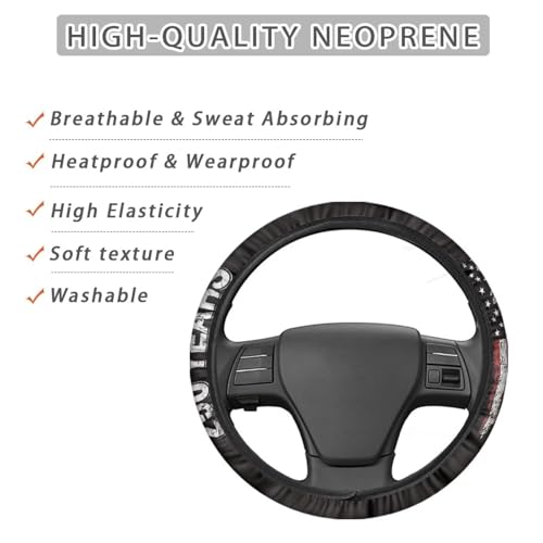 AFPANQZ Auto Steering Wheel Covers Comfort Anti-Slip Safety Stretch-on 14-15 inch, American 250 Years Print Easy Fix Machine Washable Steering Wheel Protection - color: American 250 Years