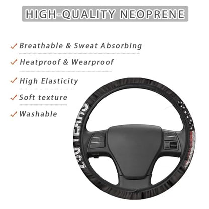 AFPANQZ Auto Steering Wheel Covers Comfort Anti-Slip Safety Stretch-on 14-15 inch, American 250 Years Print Easy Fix Machine Washable Steering Wheel Protection - color: American 250 Years