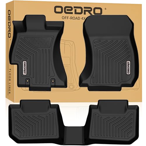 OEDRO Floor Mats Compatible with 2016-2017 Subaru Crosstrek, 2012-2016 Impreza, 2015-2021 WRX/WRX STi, 2013-2015 XV Crosstrek (Subaru/XV/Crosstrek/only), 1st and 2nd Row Floor Liners Black - size: 2016-2017, style: 1st & 2nd Row