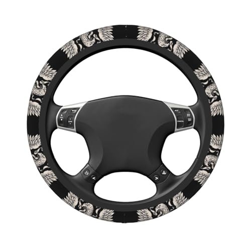 Car Steering Wheel Cover with Anti-Slip Lining, Universal 15 inch Wheel Cover, Fashion Car Interior Accessories for Women Men - Bald Eagle - color: Bald Eagle