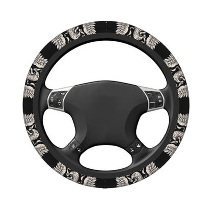 Car Steering Wheel Cover with Anti-Slip Lining, Universal 15 inch Wheel Cover, Fashion Car Interior Accessories for Women Men - Bald Eagle - color: Bald Eagle