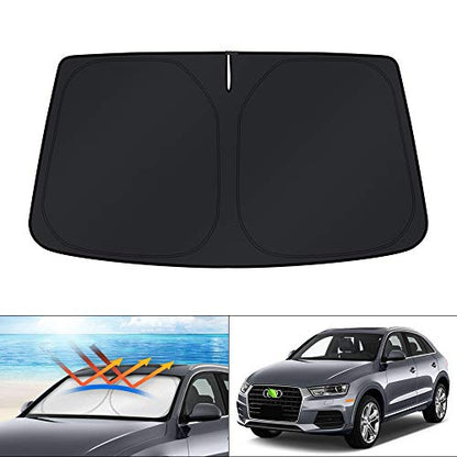 KUST Windshield Sun Shade for Audi Q3 2013 2014 2015 2016 2017 2018 Accessories Sunshade Foldable Window Sun Visor Protector Blocks UV Rays Keep Your Car Cooler - size: FOR | Audi Q3 2013-2018