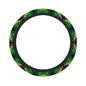 Butterfly Brazilian Flag Breathable Neoprene Steering Wheel Cover - Anti-Slip Floral Design Universal Fit for Cars/Trucks/Suvs (14.5"-15" Inch) - color: Butterfly Brazilian Flag