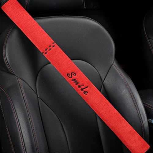 Extra-Long Car Seat Belt Cover Comfortable & Stress-Relieving Durable and Comfortable Car Seatbelt Shoulder Pad Enhance Your Driving Comfort and Safety (Red, L-29) - color: Red, size: L-29"