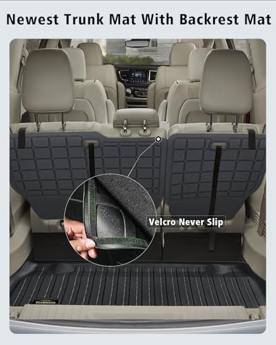Floor Mats & Cargo Liner for Chrysler Pacifica 2017-2025 2026 Gas 7-Seater Touring (Non Hybrid&Non Pinnacle) All Weather TPE Rubber Trunk Mat Automotive Floor Liners for Pacifica Fuel 2025 Accessories - size: For Chrysler Pacifica Gas 2017-2026