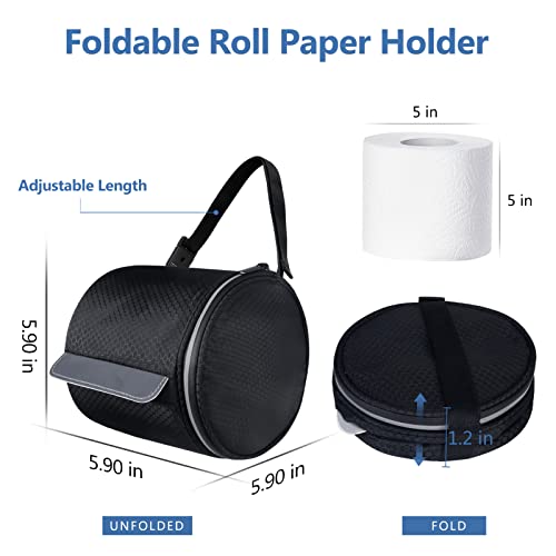 Hanging Toilet Paper Holder Waterproof Tissue Holder Cat Proof Roll Paper Case Cover Portable and Foldable Roll Storage Bag with Adjustable Strap for Wall Car Camping Tent Home Office Black Honeycomb - color: Black Honeycomb