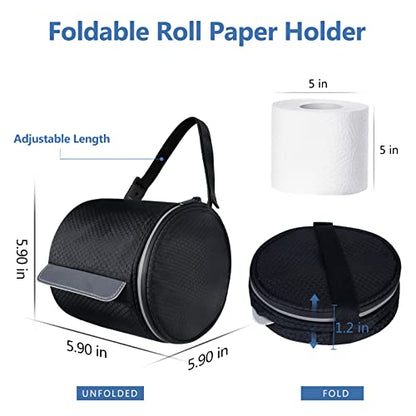 Hanging Toilet Paper Holder Waterproof Tissue Holder Cat Proof Roll Paper Case Cover Portable and Foldable Roll Storage Bag with Adjustable Strap for Wall Car Camping Tent Home Office Black Honeycomb - color: Black Honeycomb