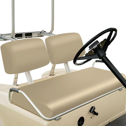 Golf Cart Front Seat Covers Beige Micro Fiber Leather Seat Covers Replacement for Club Car DS 1982-2000, Staple On - color: Beige, size: Club Car DS 1982-2000