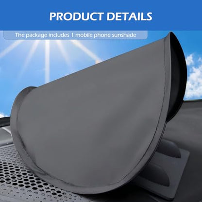 Cell Phone Sun Shade, Anti-glare & Heat-blocking Vehicle Dashboard Phone Cover, No-install Foldable Mobile Sunproof Shade, Universal for Cars, Trucks, SUVs (Black)