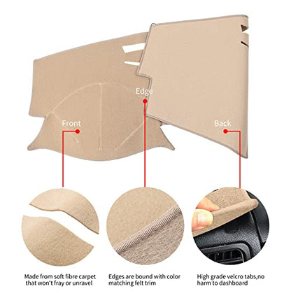 Car Carpet Dashboard Cover,Dash Cover Mat Fit for Toyota Camry 2007 2008 2009 2010 2011 (Beige) - color: 07-11 Beige
