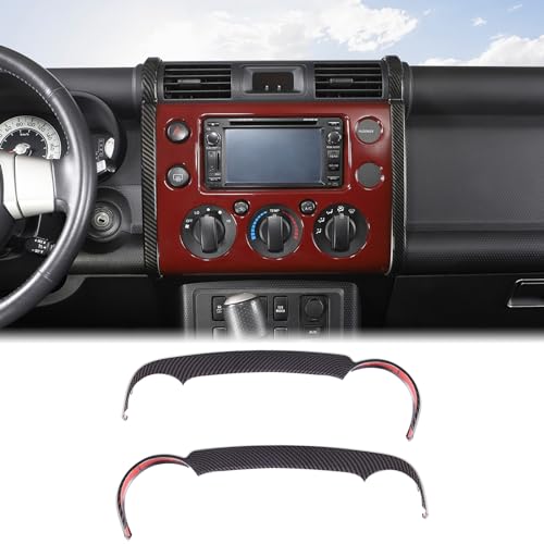 Dashboard Navigation Side Decorative Strip Cover Fit Toyot@a FJ Cruiser 2007-2021 Navigation Side Trim Cover Trim Center Console Navigation Side Trim Strip Navigation Panel Frame Interior Accessories - color: Carbon Fiber Pattern