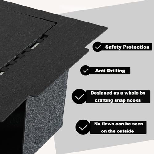 KEREN Center Console Gun Safe - Console Gun Vault Compatible with Ford F250 Super Duty 2023-2026, High Security Armrest Lock Box with Fingerprint Lock with Key - size: Fingerprint Lock With Key