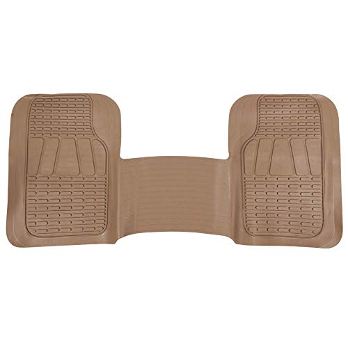 BDK Heavy Duty Diamond Complementary Rubber Rear Floor Mats Liners, All Weather Protection, Designed for Trucks Cars Sedan SUV - color: Beige, size: Diamond Series (17.5" x 56")