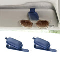 Yuoyar Sunglass Holder for Car, Magnetic Leather Sunglasses Holder and Ticket Card Clip, Car Visor Accessories, 2 Packs (Blue) - color: Blue