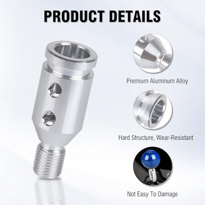 Universal Gear Shift Knob Adapter 12x1.25,Aluminum Alloy Shifter Knob Adapter,Gear Shift Adapter for Non-Threaded Manual Shifters M12x1.25(Silver) - color: M12x1.25(Silver)