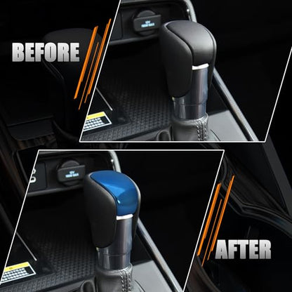 TOMALL Stainless Steel Car Gear Shift Knob Cover Trim Compatible with Honda Civic 11th 2022 2023 Shifter Panel Trim Gear Lever Cover for Car Interior Center Console Accessories (Blue) - color: Stainless Gear-Blue