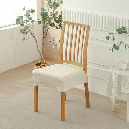 CRFATOP Jacquard Dining Room Chairs Seat Covers Set of 4 with Soft Bench Chair Cover Stretch Kitchen Chair Slipcover Washable Seat Cushion Slipcover Protector for Hotel Ceremony Banquet Wedding,B05 - color: Jacquard B05
