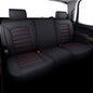 LUCKYMAN CLUB Bench Silverado Seat Covers Fit for 2007-2025Sierra Chevy Silverado 1500 2500 3500 Crew,Double,Extended Cab with Water Proof Faux Leather (Black & Red Rear Covers) - color: Black & Red, size: Rear set