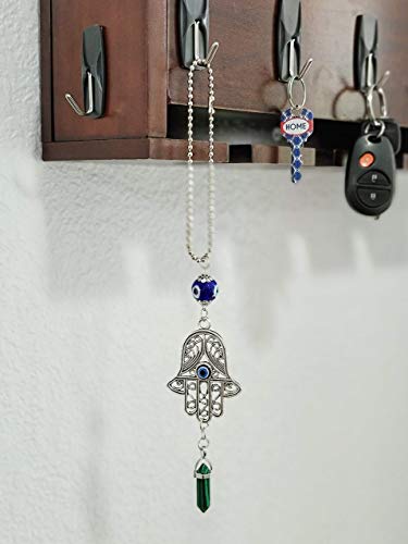 LUCKBOOSTIUM Hand Protection Amulet Evil Eye Car Rearview Mirror Hanging Ornament Charms Accessories Good Luck Charms - (2"x11" Malachite Green) - color: Malachite Green