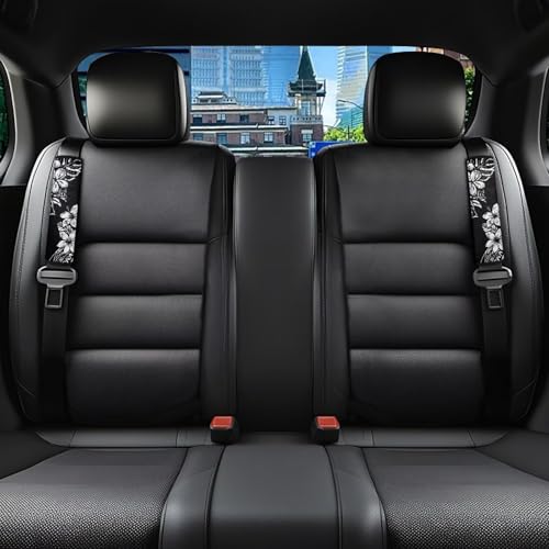 2 Pack Polynesian Hibiscus Car Seat Belt Covers Ultra Cozy Plush Shoulder Strap Pad, Non-Slip Seatbelt Cushion Protector for Neck, Universal Fit for Car Truck SUV, Hawaiian Car Accessories