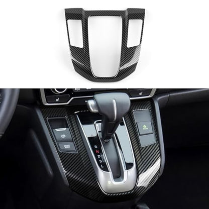 Gas Gear Shift Panel Decals for Honda CRV 2017 2018 2019 2020 2021 2022 Accessories CR-V ABS Carbon Fiber Interior Stickers - color: Gas Gear Shift Panel