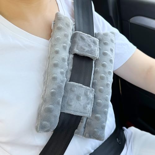 Chemo Port Pillows for Patients Seatbelt, Chemo Port Protector Pacemaker Seat Belt Cushion, Chemotherapy Must Haves Chemo Gifts Men Women Cancer, Minky Dot Gray - color: 3 Row-minky Dot Light Gray