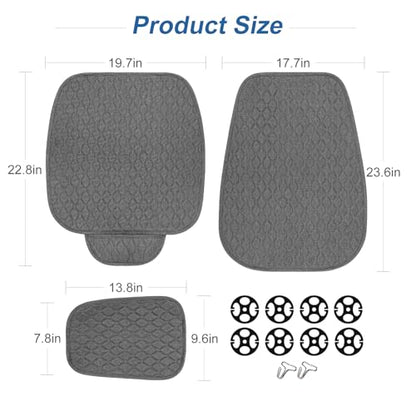 2 Pack Linen Front Car Seat Covers for Cars, Breathable Linen Car Seat Protector Fit Four Seasons, Non-Slip Car Seat Pad for Most Vehicles (2Pack Dark Grey)