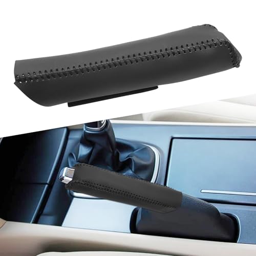 Genuine Leather Handbrake Protector Cover Compatible with Honda Accord 2008-2013 Crosstour 2010-2015 Anti-Slip Hand Brake Parking Lever Sleeve Black