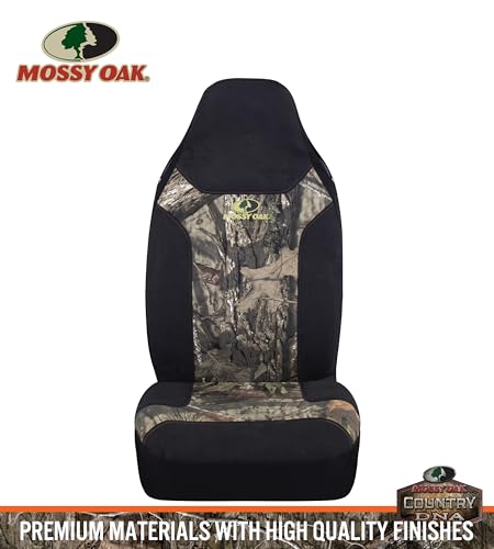 Mossy Oak High Back Camo Seat Covers, Airbag Compatible, Large Size to Fit Truck Seats - Made with Cotton & Suede Fabric - Official Licensed Product - size: Cotton & Suede Camo High Back Front Truck