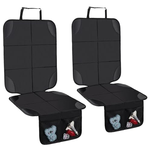 Car Seat Protector,2Pack Car Seat Cushion,with Thickest Padding and Non-Slip Backing,Waterproof 600D Fabric Car Seat Covers with Storage Pockets for Baby for Baby、Pet and All Types of Cars